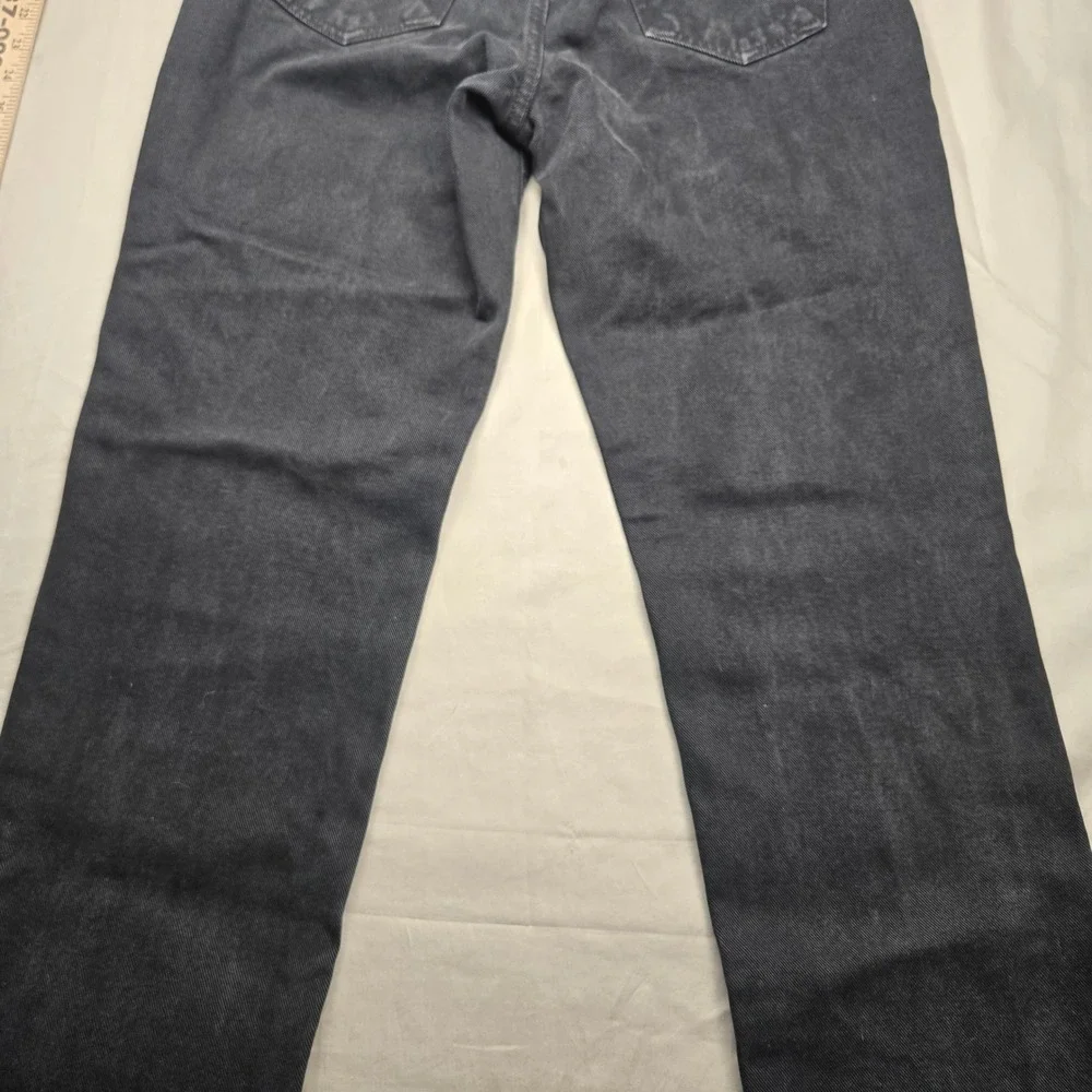 Tommy Hilfiger Jeans Womens Black Straight Leg Striped Waistband Denim High Rise